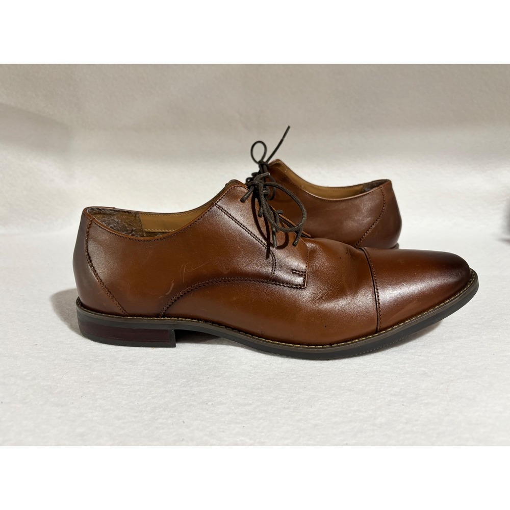 Florsheim Men 13 D Cognac Brown Leather Cap Toe Oxford Dress Shoes 11840-221
